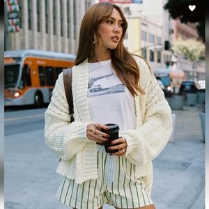 NWT Princess Polly Cream Abner Cable Knit Cardigan Sz XS/S